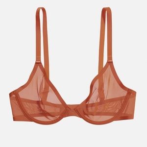 SKIMS NWT Ultra Fine Mesh Underwire Bra in Chili